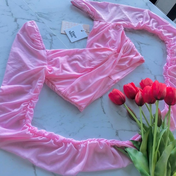 Tiger Mist Tops - BNWT Tiger mist pink crop top - XS